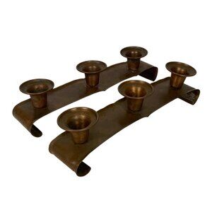 Vintage Drumgold 542 Copper Taper Candle Holders Set Of 2 Holds Six Candles